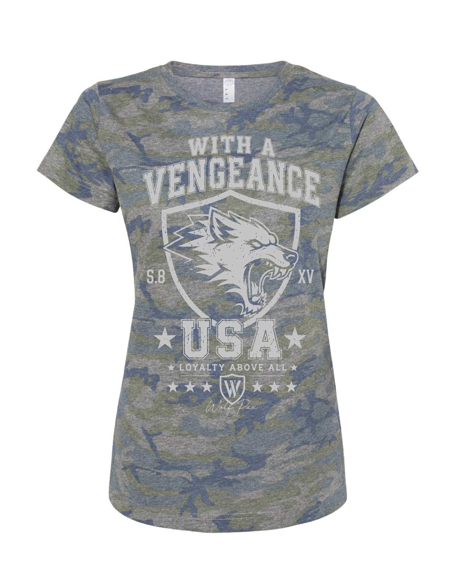 Vintage Camo Ladies USA Tee