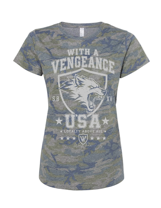 Vintage Camo Ladies USA Tee